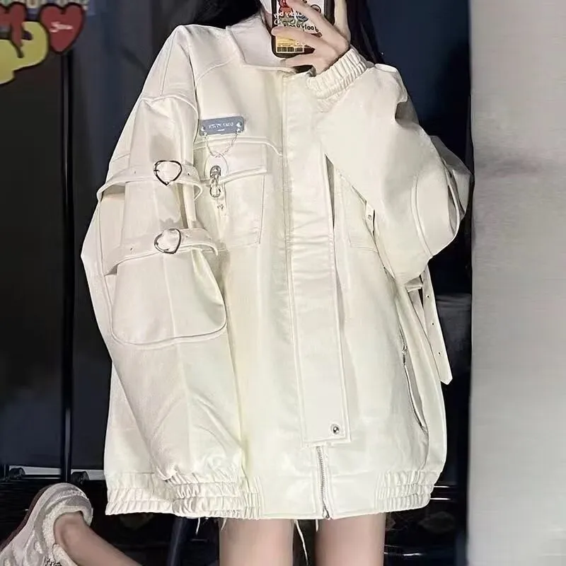RVANGUARD Leather Jacket Unisex White-3