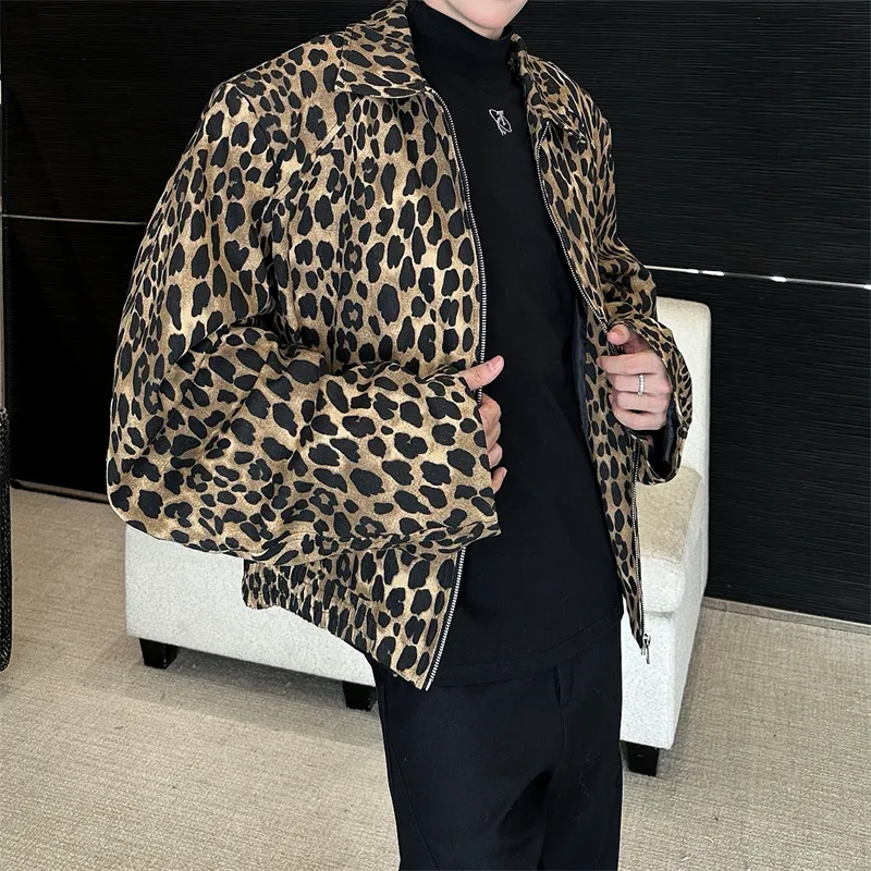 RVANGUARD Denim Jacket Unisex Leopard Print-3