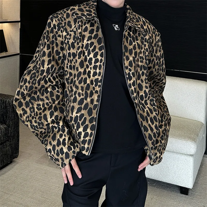 RVANGUARD Denim Jacket Unisex Leopard Print-5