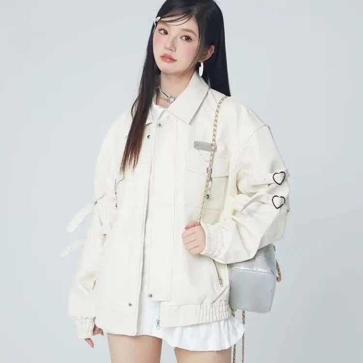 RVANGUARD Leather Jacket Unisex White-2