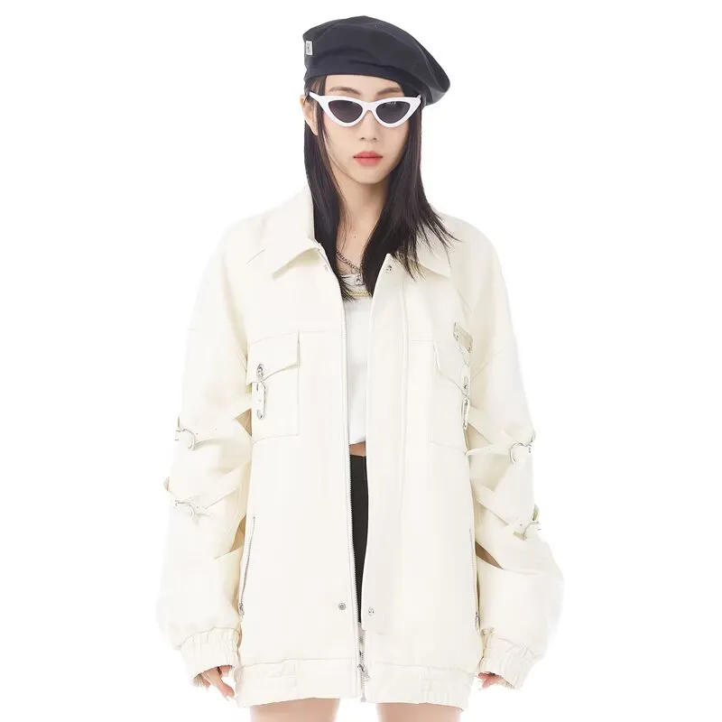 RVANGUARD Leather Jacket Unisex White-1