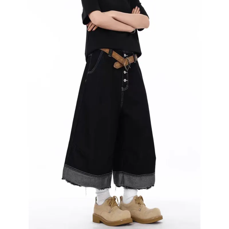 RVANGUARD Denim Shorts Unisex Black-3