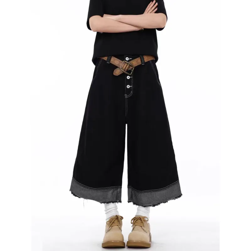 RVANGUARD Denim Shorts Unisex Black-4