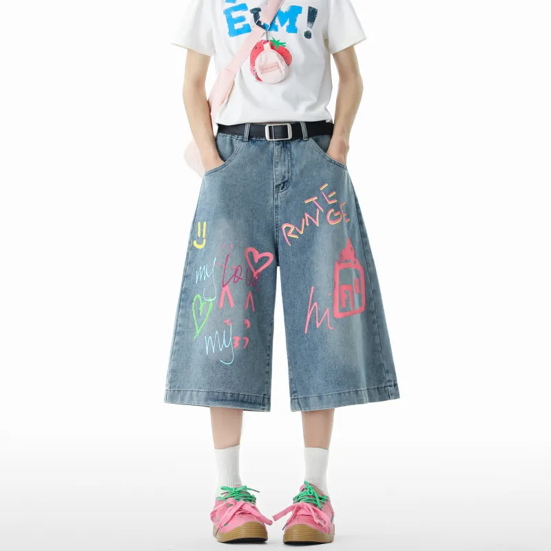 RVANGUARD Denim Shorts Unisex Light Blue-1