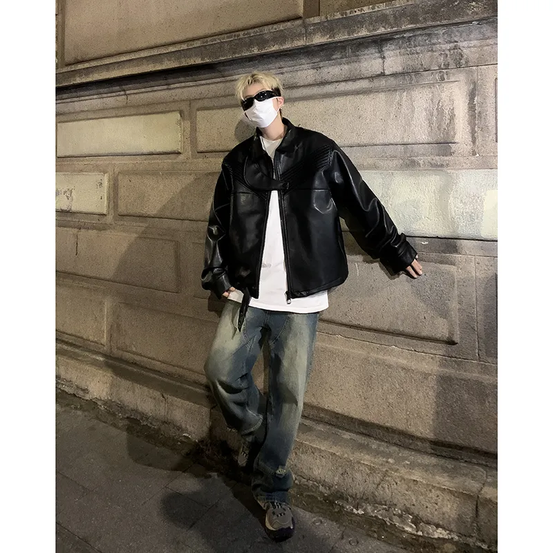 RVANGUARD Leather Jacket Unisex Black-1