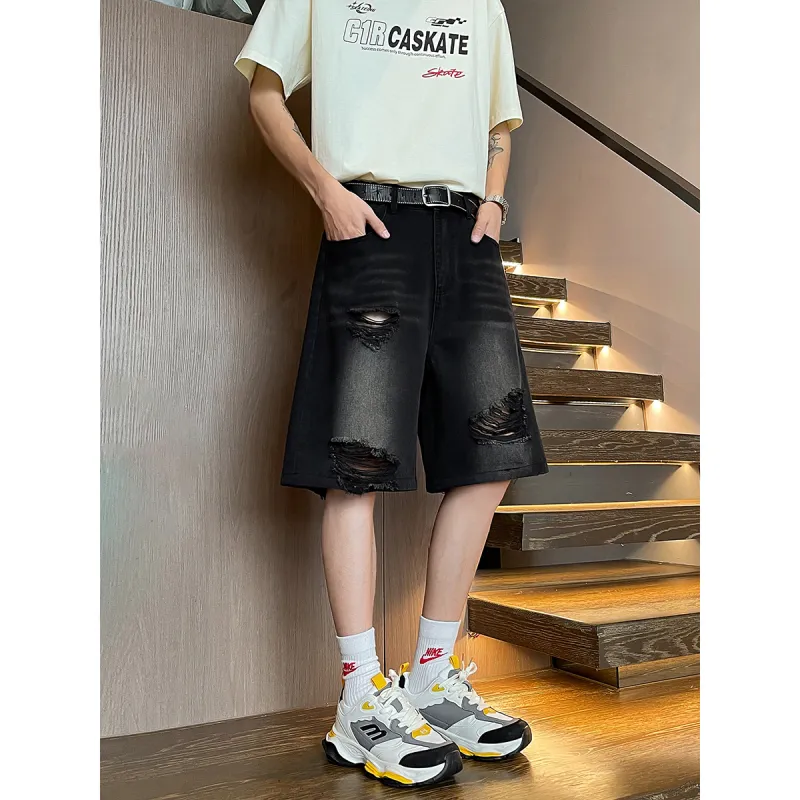 RICE NINE TEN Denim Shorts Unisex-5