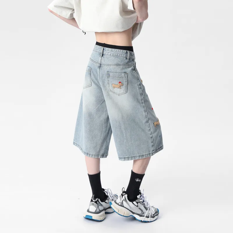 RICE NINE TEN Denim Shorts Unisex-11