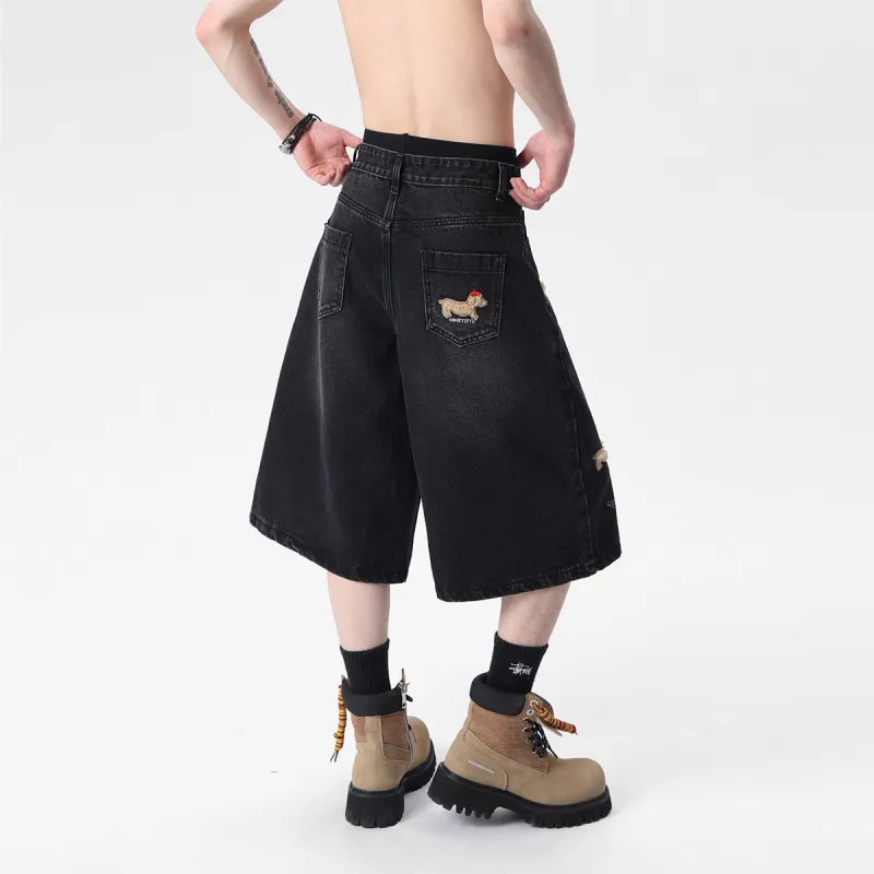 RICE NINE TEN Denim Shorts Unisex-5