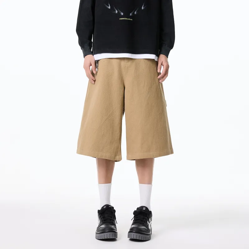 RICE NINE TEN Casual Shorts Unisex Khaki-4