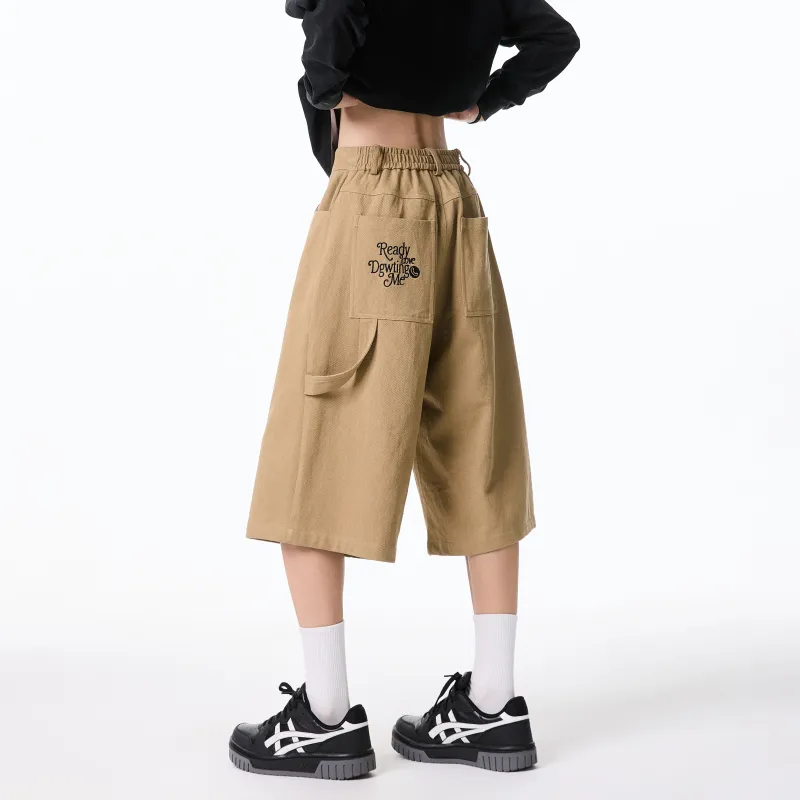 RICE NINE TEN Casual Shorts Unisex Khaki-1