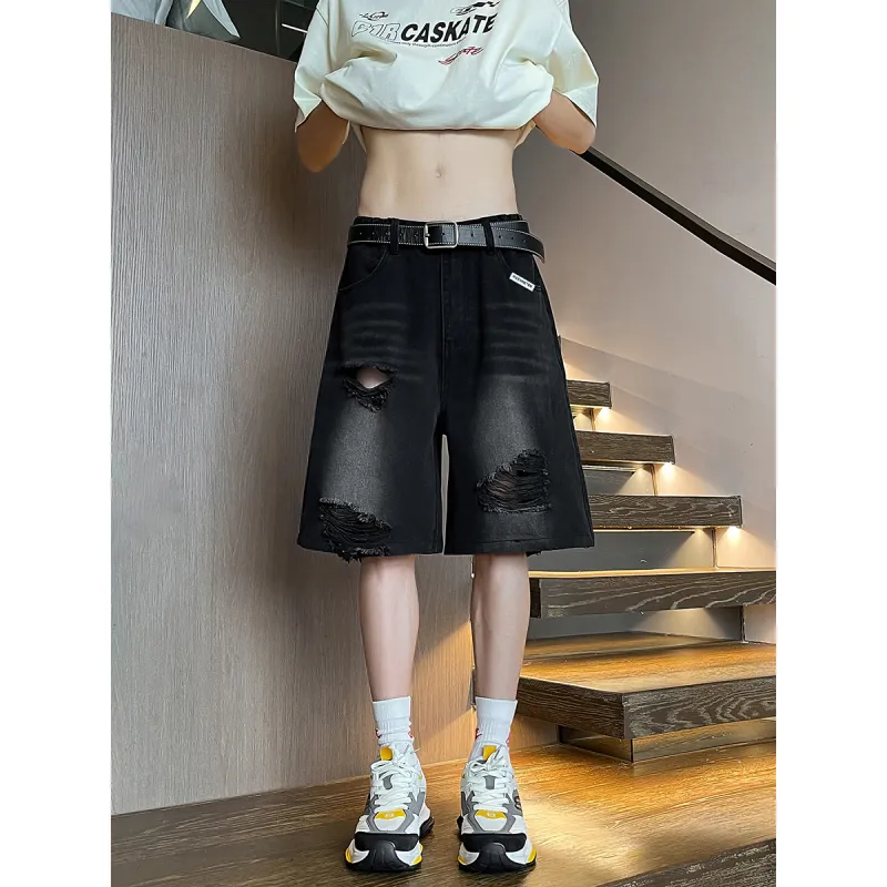 RICE NINE TEN Denim Shorts Unisex-4