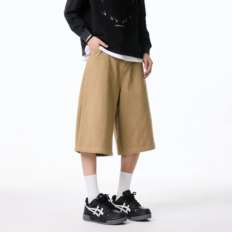 RICE NINE TEN Casual Shorts Unisex Khaki-2