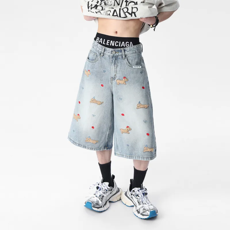 RICE NINE TEN Denim Shorts Unisex-9