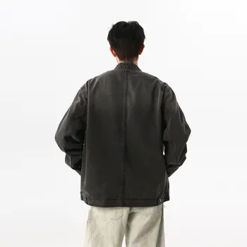 RICE NINE TEN Denim Jacket Unisex Gray Black