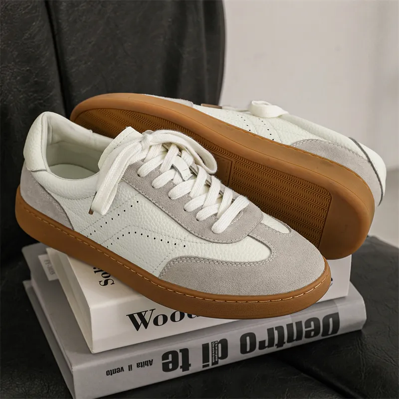 JOSINY Cushioning, Wear Resistant Low Top Skateboard Shoes Men's White-3