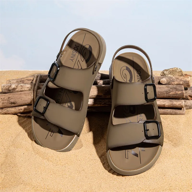JOSINY Beach Sandals Men Black/Khaki-12