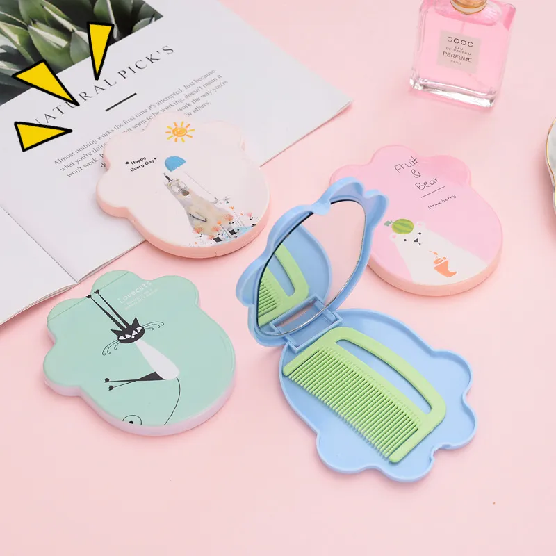 JOYTOUR Cartoon Styling Portable Cute Make Up Mirrors-3