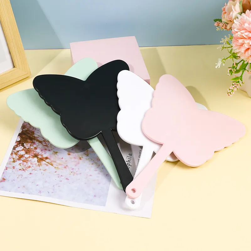 JOYTOUR Butterfly Shaped Handheld Mirror Pocket Mirror HD Plastic Controller Make up Tools-2
