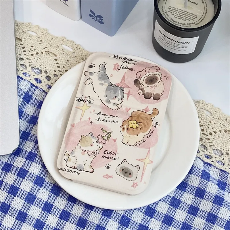 JOYTOUR Cute Cat And Dog Foldable Handheld Make Up Mirrors-2
