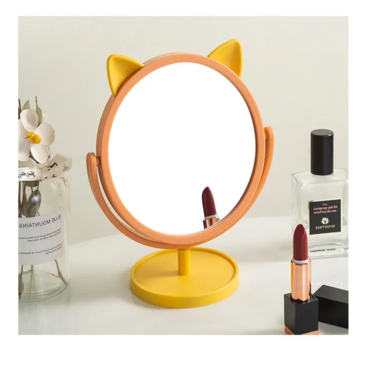 JOYTOUR Portable Standing Kitten Round Mirror Dressing & Grooming-1