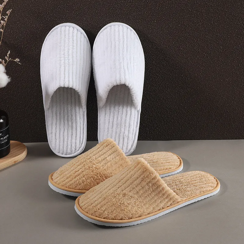 JOYTOUR Slippers With Drawstring Thickened Slip-Resistant Home Slippers For Guest Room One Size-2