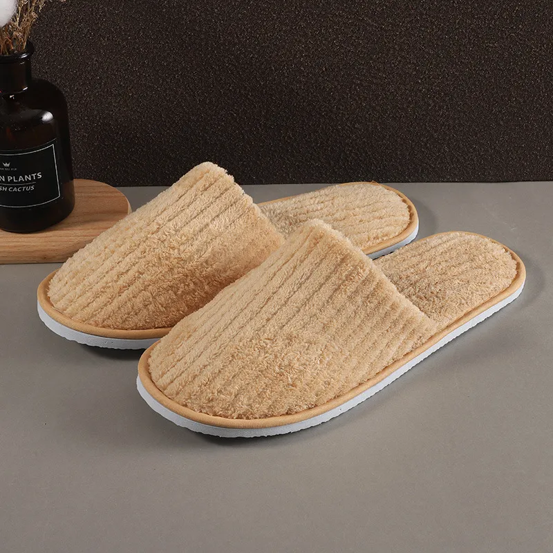 JOYTOUR Slippers With Drawstring Thickened Slip-Resistant Home Slippers For Guest Room One Size-5