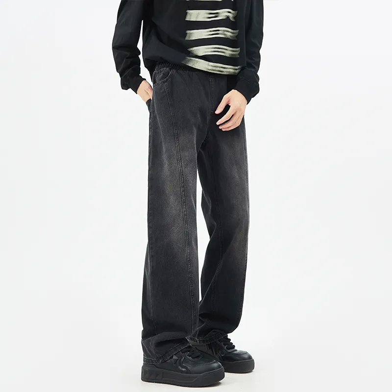 LANGWEIZHE Jeans Unisex Black Gray Color-28