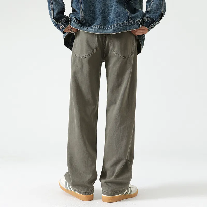 LANGWEIZHE Basic Versatile Fashion Draping Pants Loose Trendy Solid Color Casual Pants Unisex-34