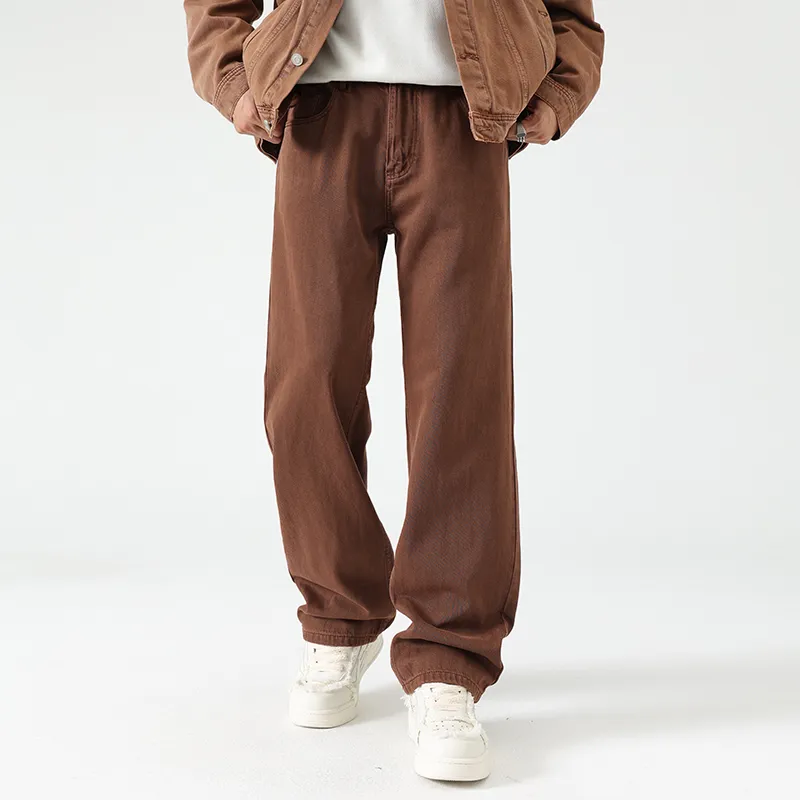LANGWEIZHE Basic Versatile Fashion Draping Pants Loose Trendy Solid Color Casual Pants Unisex-23