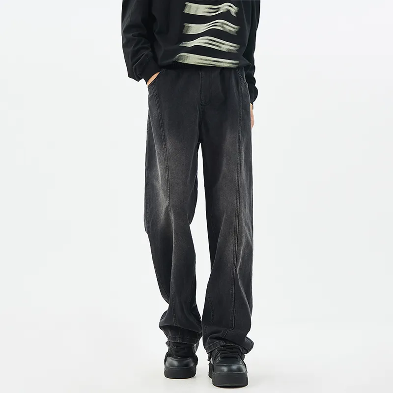 LANGWEIZHE Jeans Unisex Black Gray Color-24