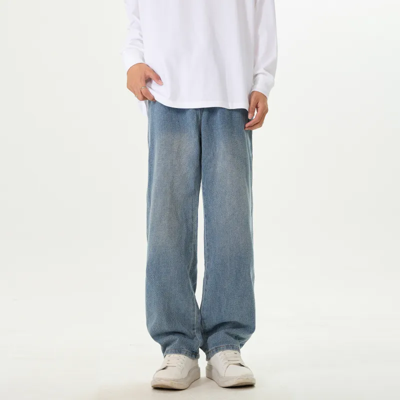 LANGWEIZHE Jeans Unisex Black Gray Color-8