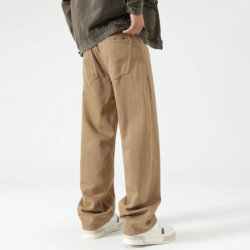 LANGWEIZHE Basic Versatile Fashion Draping Pants Loose Trendy Solid Color Casual Pants Unisex-20