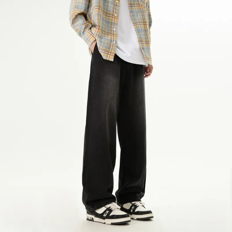 LANGWEIZHE Jeans Unisex Black Gray Color-14