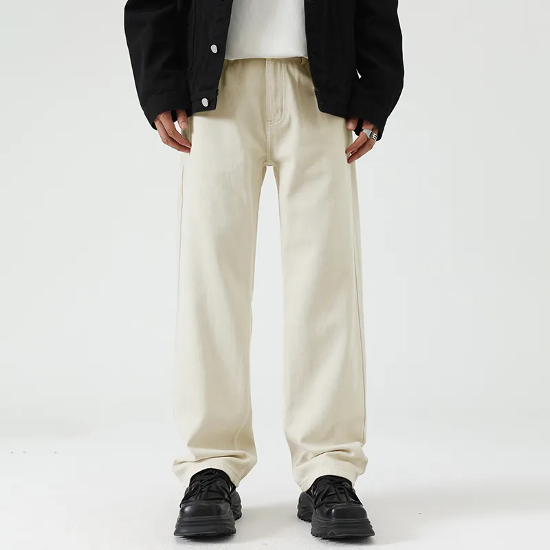 LANGWEIZHE Basic Versatile Fashion Draping Pants Loose Trendy Solid Color Casual Pants Unisex-3
