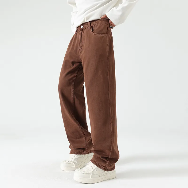 LANGWEIZHE Basic Versatile Fashion Draping Pants Loose Trendy Solid Color Casual Pants Unisex-25