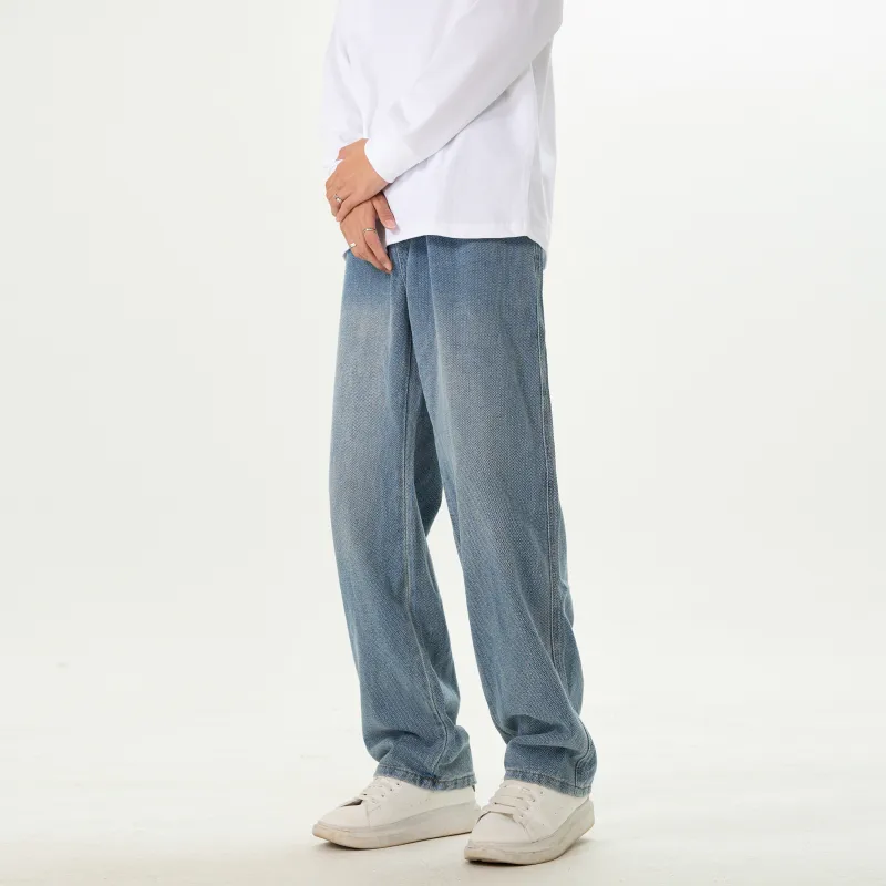 LANGWEIZHE Jeans Unisex Black Gray Color-9
