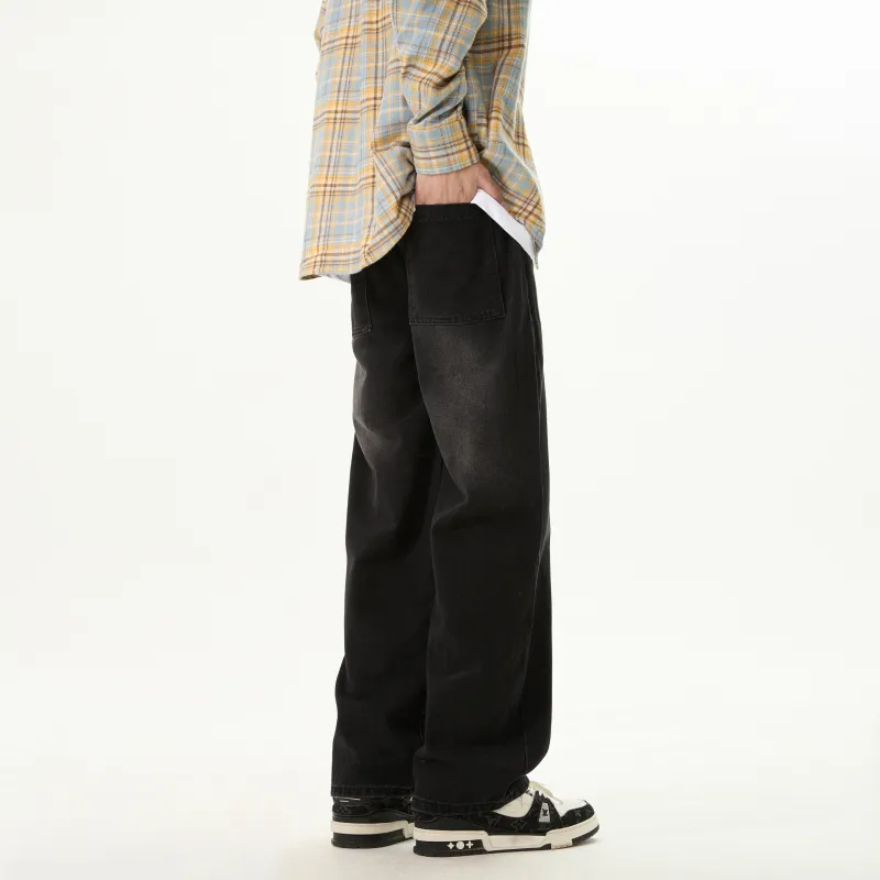 LANGWEIZHE Jeans Unisex Black Gray Color-13