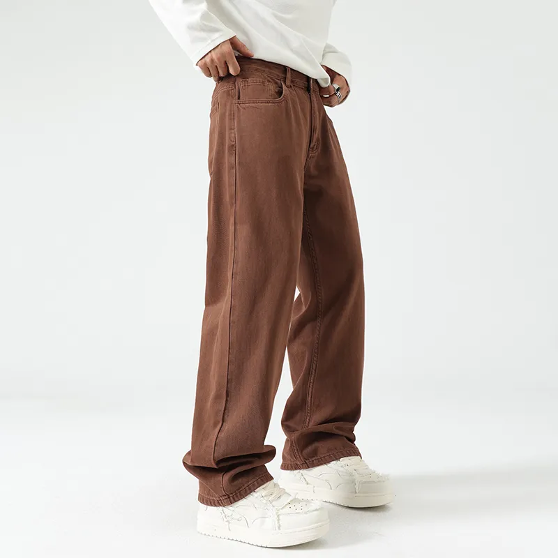 LANGWEIZHE Basic Versatile Fashion Draping Pants Loose Trendy Solid Color Casual Pants Unisex-26