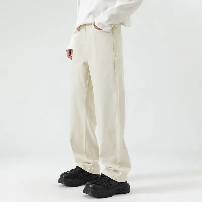 LANGWEIZHE Basic Versatile Fashion Draping Pants Loose Trendy Solid Color Casual Pants Unisex-2