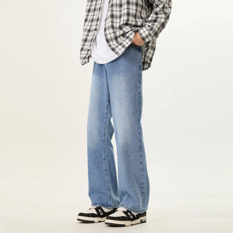 LANGWEIZHE Jeans Unisex Classic Blue-2