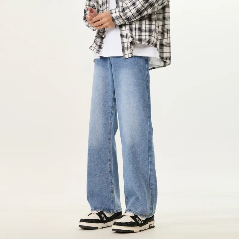 LANGWEIZHE Jeans Unisex Classic Blue-5