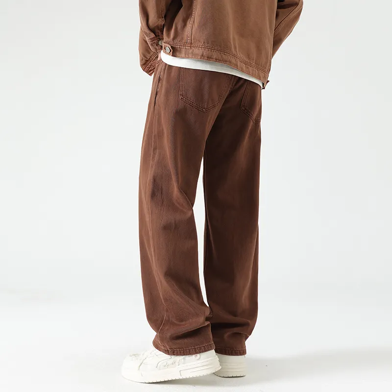LANGWEIZHE Basic Versatile Fashion Draping Pants Loose Trendy Solid Color Casual Pants Unisex-27