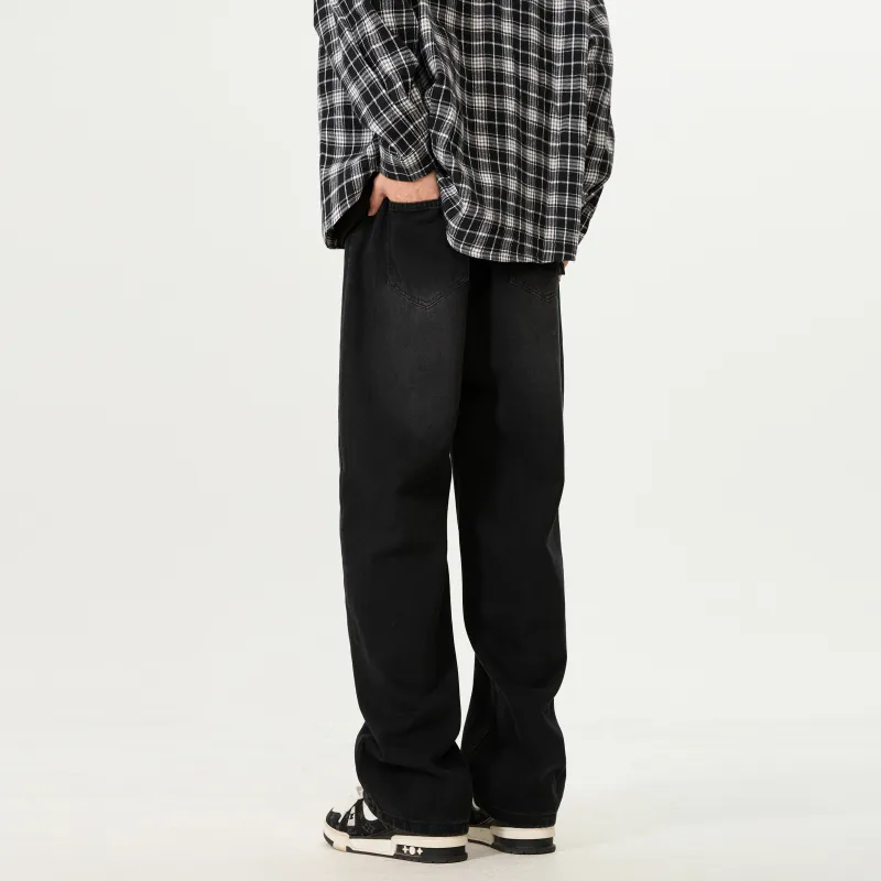 LANGWEIZHE Jeans Unisex Black Gray Color-4