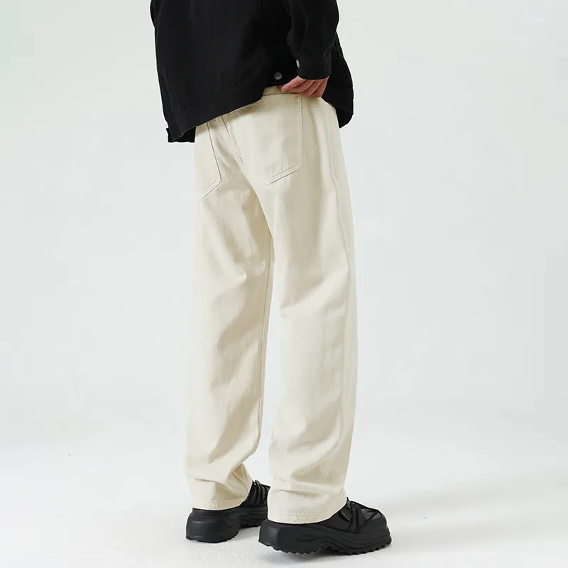 LANGWEIZHE Basic Versatile Fashion Draping Pants Loose Trendy Solid Color Casual Pants Unisex-6