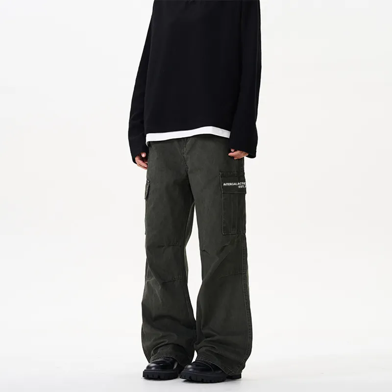 GALAXY FAIRY Casual Pants Unisex Army Green-3