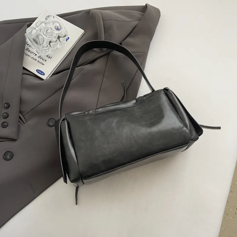 Yalu PU Shoulder Bag Women's Black/Blue/Coffee/Pink/Ecru-2