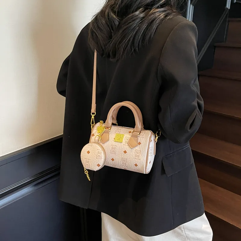 Yalu PU Handbag Regular Women's Brown/Pink/Ecru-16
