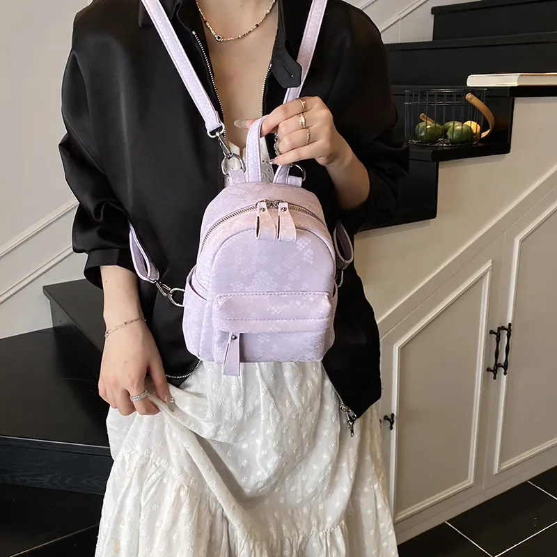 Yalu PU Backpack Regular Women's Black/Silver/Purple/White-13