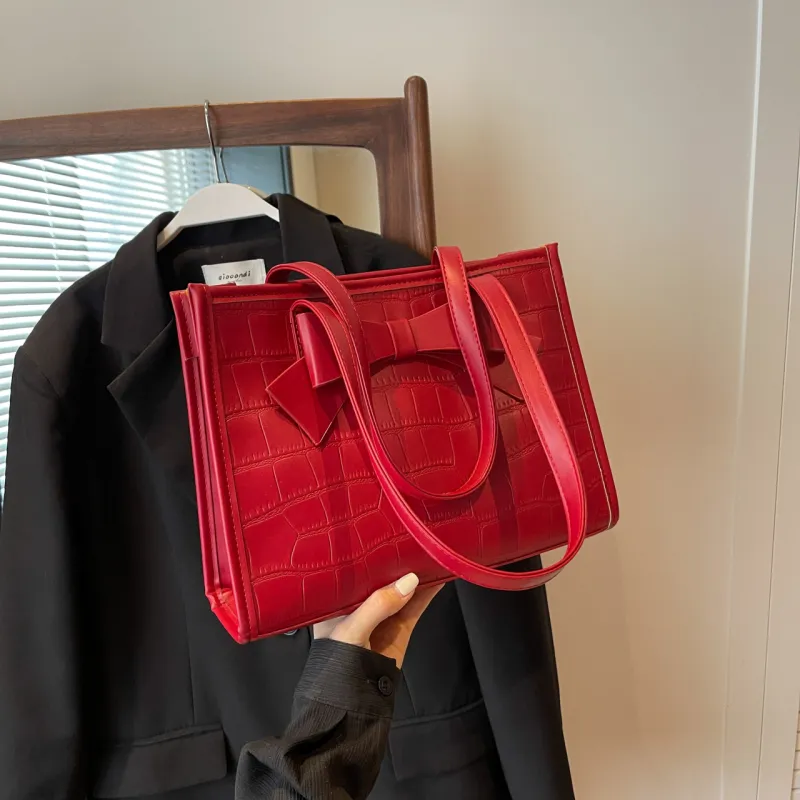 Yalu PU Shoulder Bag Regular Women's Red-15