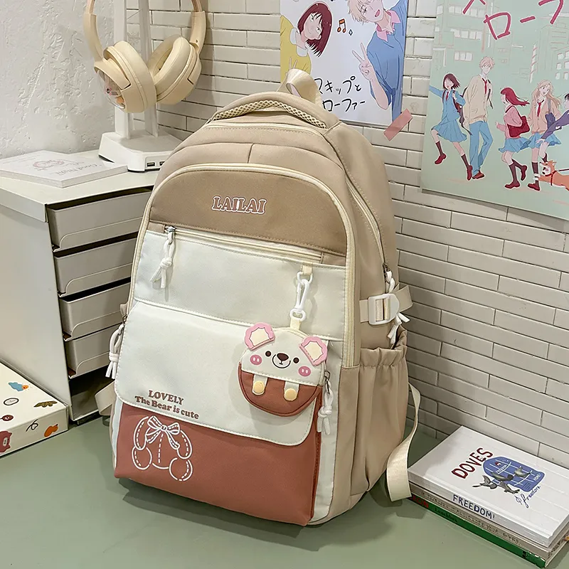 Yalu Nylon Backpack Regular Unisex Multicolor-25